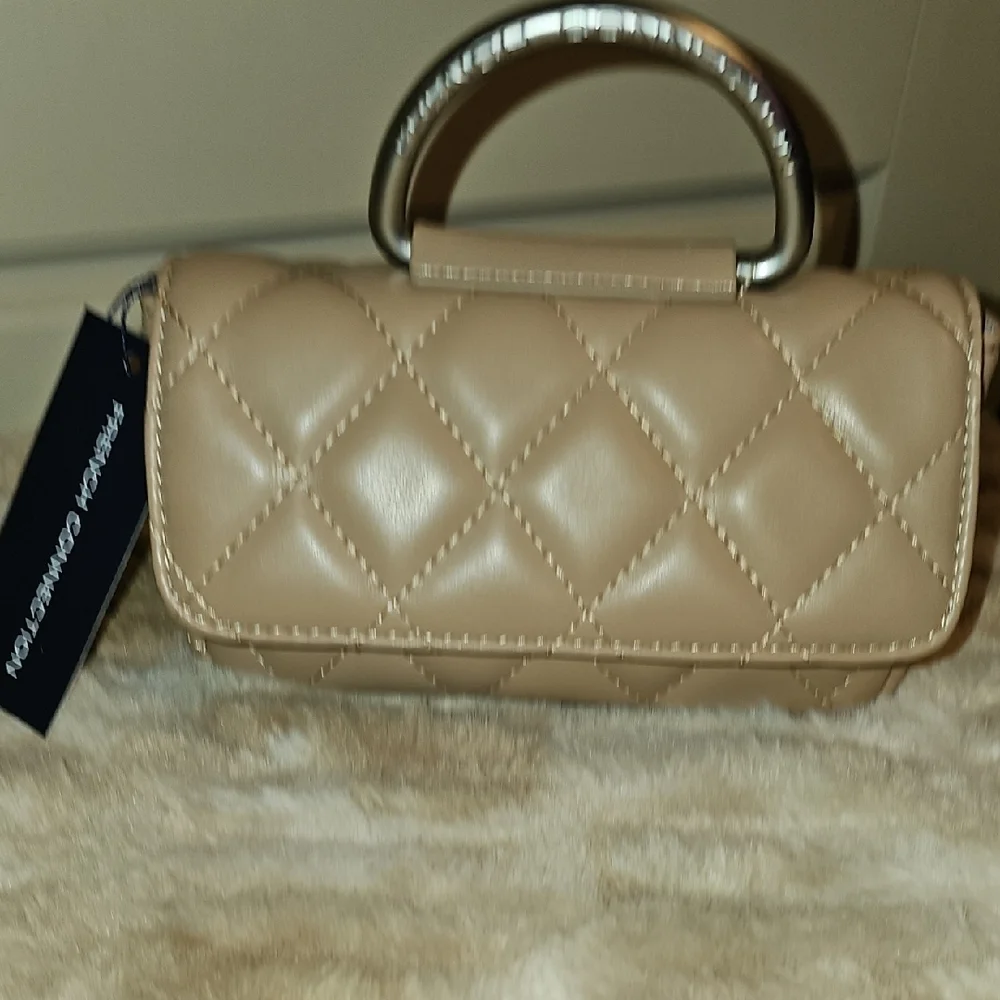 French Connection Beige Quilted Mini Bag - Picture 13 of 13
